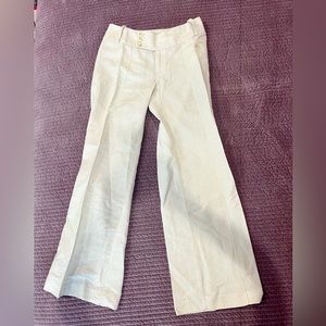 Banana Republic, size 6, like new cute slacks, cream-striped linen.